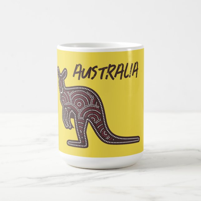 Taza De Café Mosaico aborigen canguro (Centro)