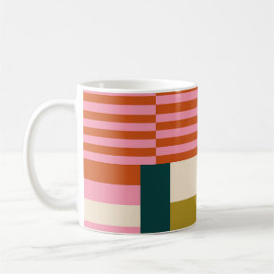 Taza De Café Mosaico abstracto geométrico retro