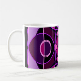 Taza De Café mosaico abstracto rosa y púrpura