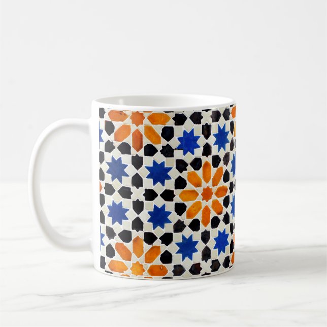 Taza De Café mosaico árabe de azulejos de estilo marroquí, deco (Izquierda)