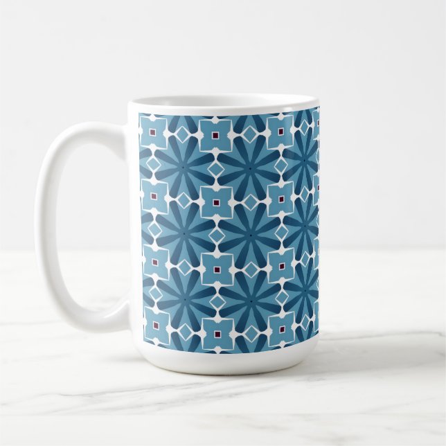 Taza De Café Mosaico azul y blanco (Izquierda)
