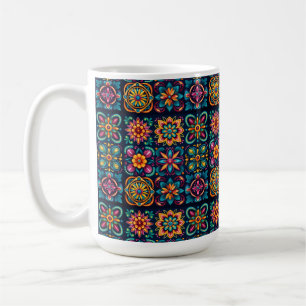 Taza De Café Mosaico Baldosas Flor 53