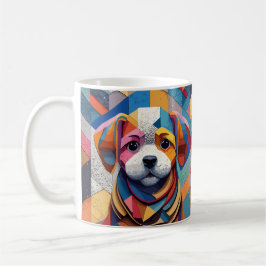 Taza De Café Mosaico de cachorro lindo