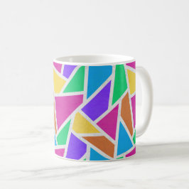 Taza De Café Mosaico de colores vivos del arcoiris