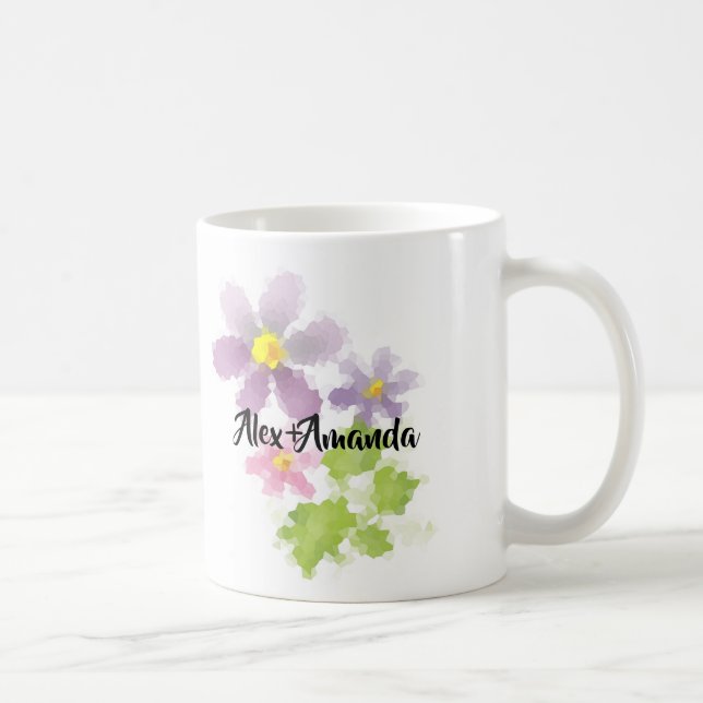 Taza De Café Mosaico de flores 2 (Derecha)