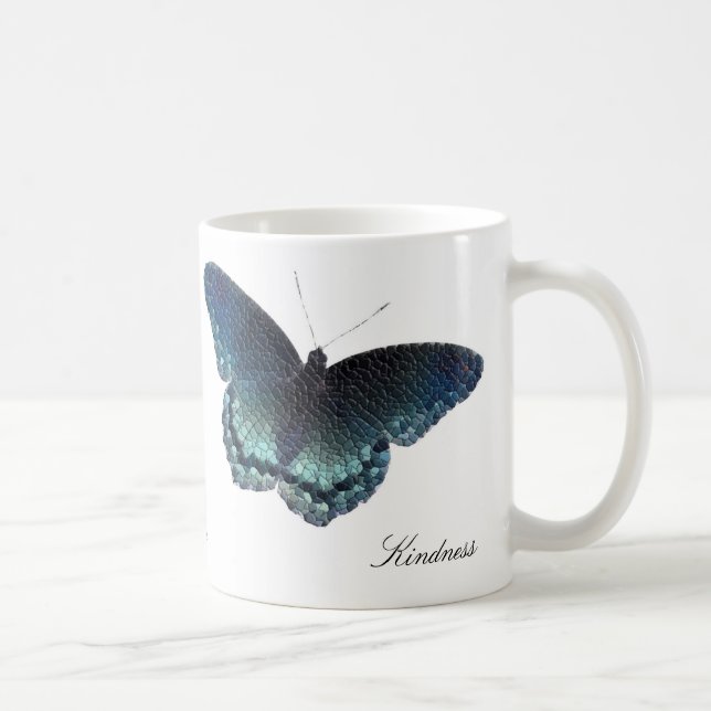 Taza De Café Mosaico de la mariposa (Derecha)