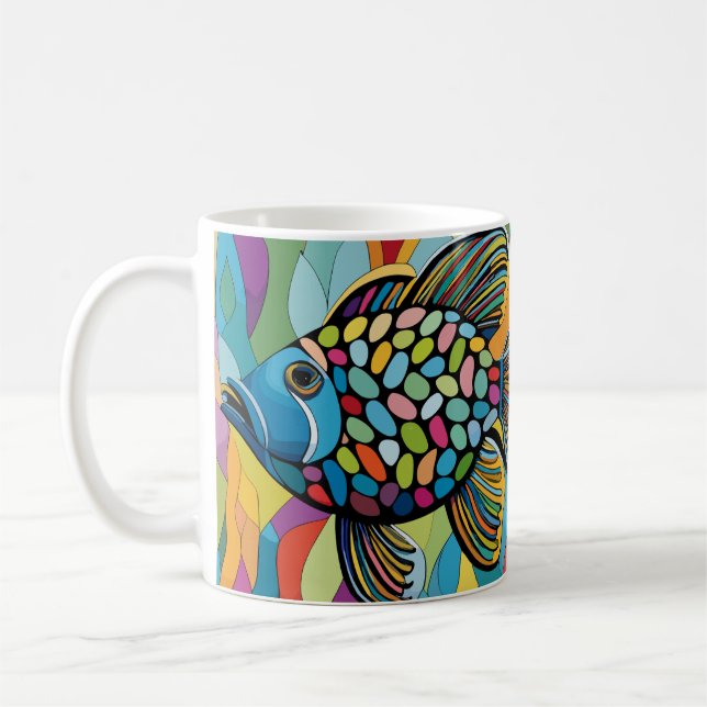 Taza De Café mosaico de peces (Izquierda)