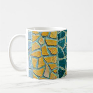 Taza De Café Mosaico de piedra de pintura acuarela + tus ideas