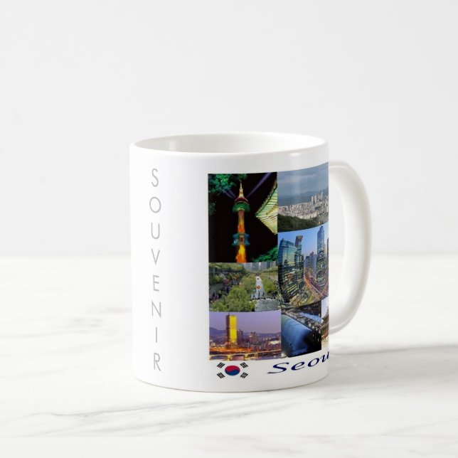 Taza De Café mosaico de zKR008 SEOUL, Corea del Sur, Asia, (Anverso derecho)