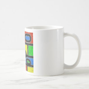 Taza De Café Mosaico hecho a mano, arte moderno.