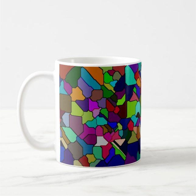 Taza De Café Mosaico inclinado de vidrio manchado 11oz Mug (Izquierda)