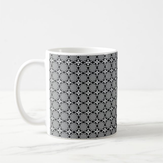 Taza De Café Mosaico negro y blanco (Izquierda)