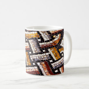 Taza De Café Mosaico romano de color otoñal