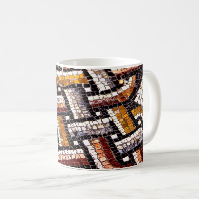Taza De Café Mosaico romano de color otoñal (Anverso derecho)