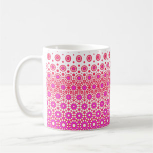 Taza De Café Mosaico rosa y rojo