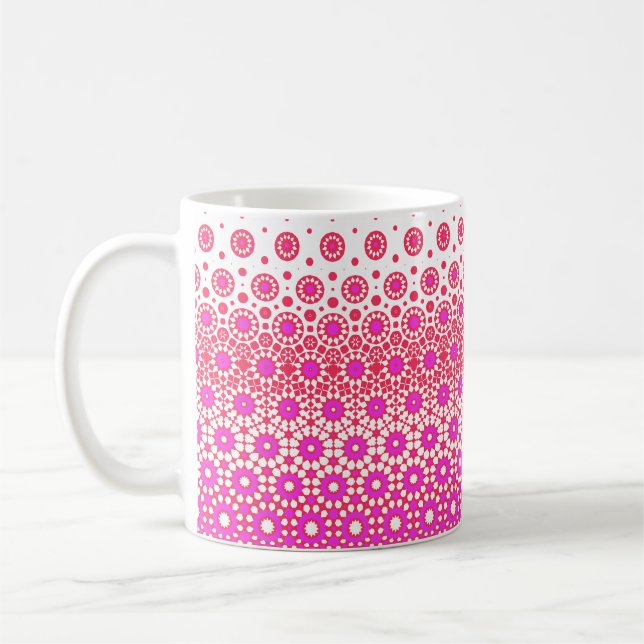 Taza De Café Mosaico rosa y rojo (Izquierda)