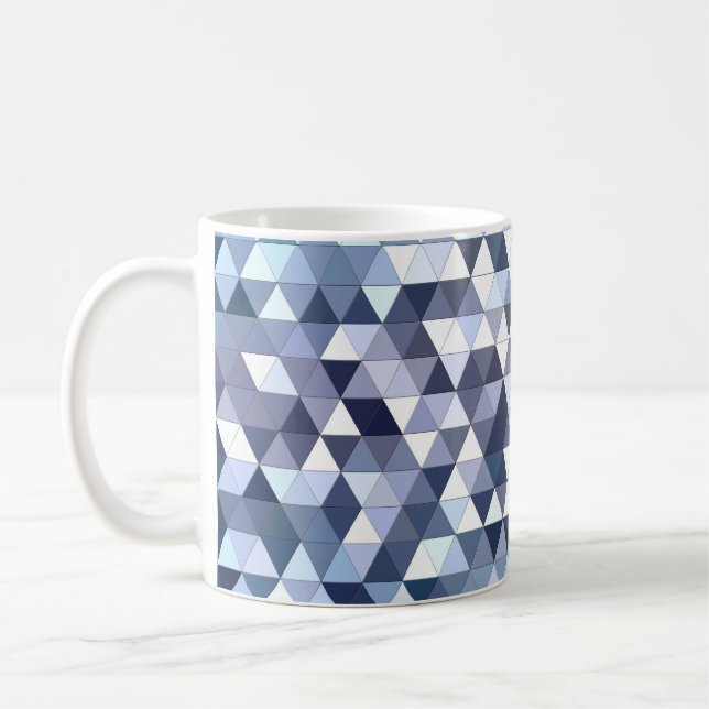 Taza De Café Mosaico triangular geométrico colorido: bac abstra (Izquierda)