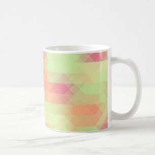 Taza De Café Mosaico Verano Verde Y Triángulo Rosa