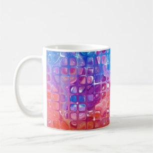 Taza De Café Mosaico vibrante: fondo abstracto multicolor