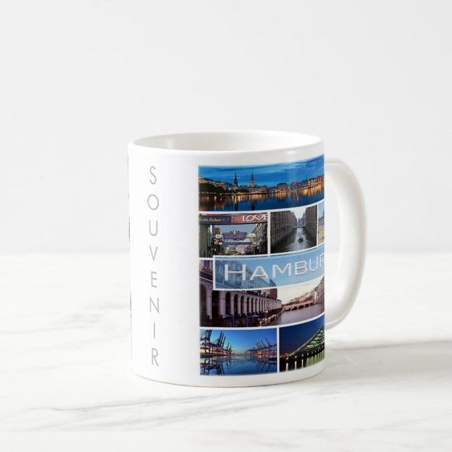 Taza De Café mosaico zDE003 de HAMBURG en Alemania Europa, (Anverso derecho)
