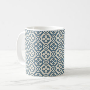 Taza De Café Mosaicos medievales de flores - Café azul pizarra