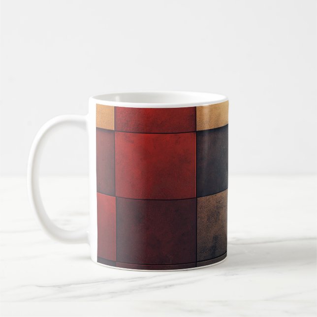Taza De Café 🎨 Mosaïque Texturée en Nuances de Couleur 🔲 (Izquierda)