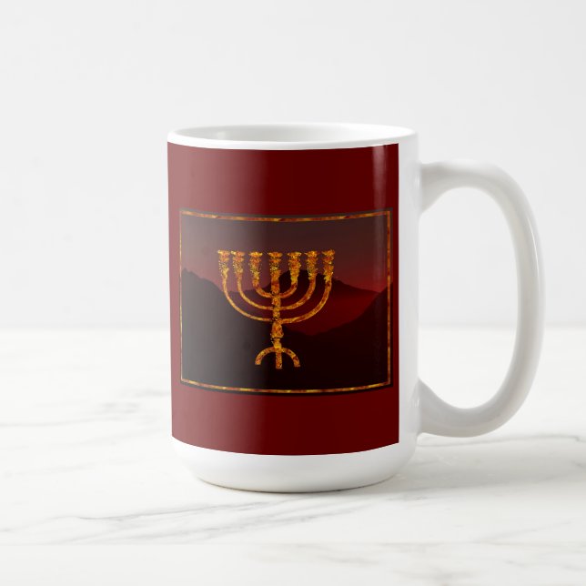 Taza De Café Moshe es Menorah (Derecha)