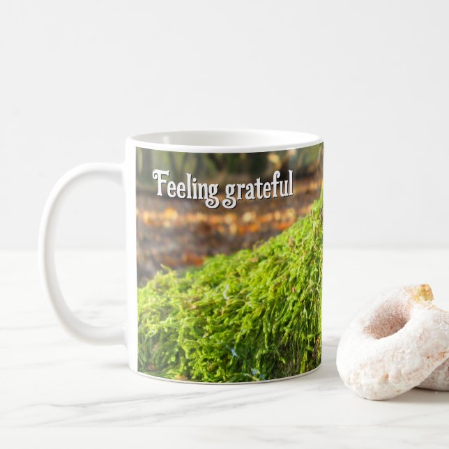 Taza De Café Moss & Golden Sunshine - Acción de Gracias persona (Con donut)