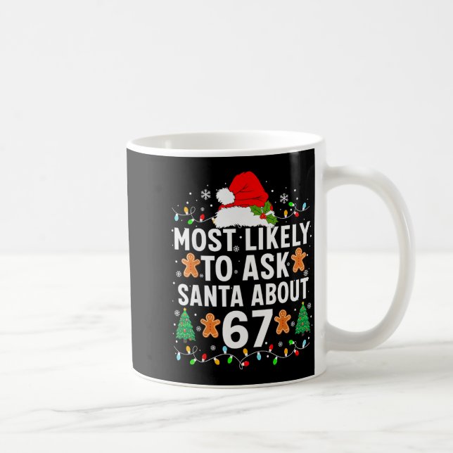 Taza De Café Most Likely To Ask Santa About 67 Funny Christmas  (Derecha)