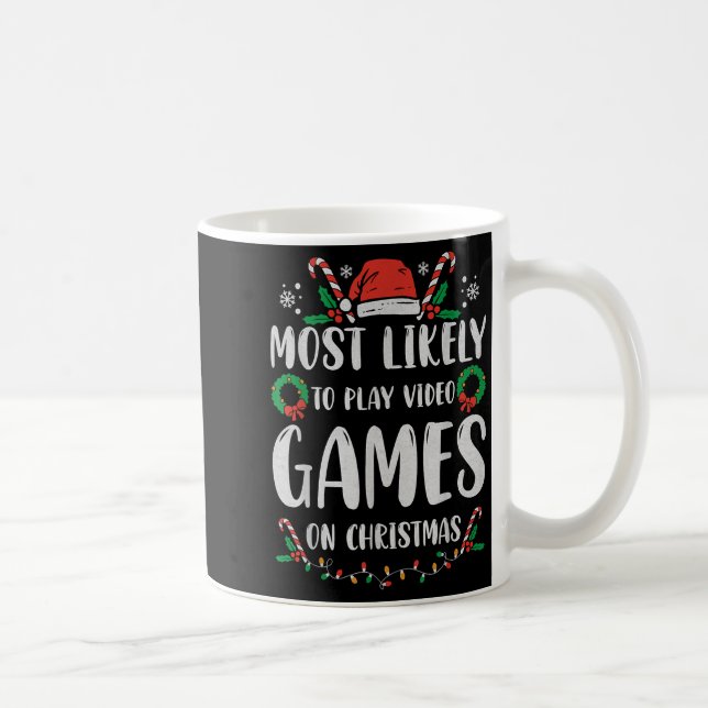 Taza De Café Most Likely To Christmas Matching Family Pajamas F (Derecha)