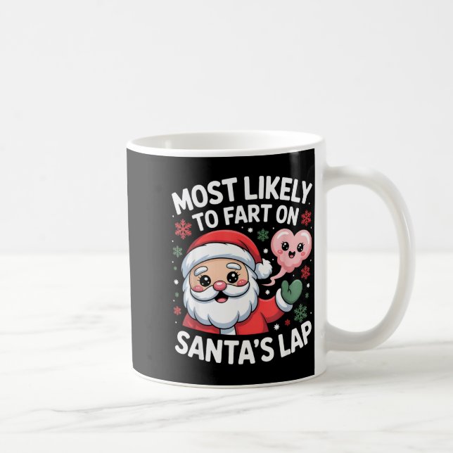 Taza De Café Most Likely To Fart On Santa’s Lap Funny Christmas (Derecha)