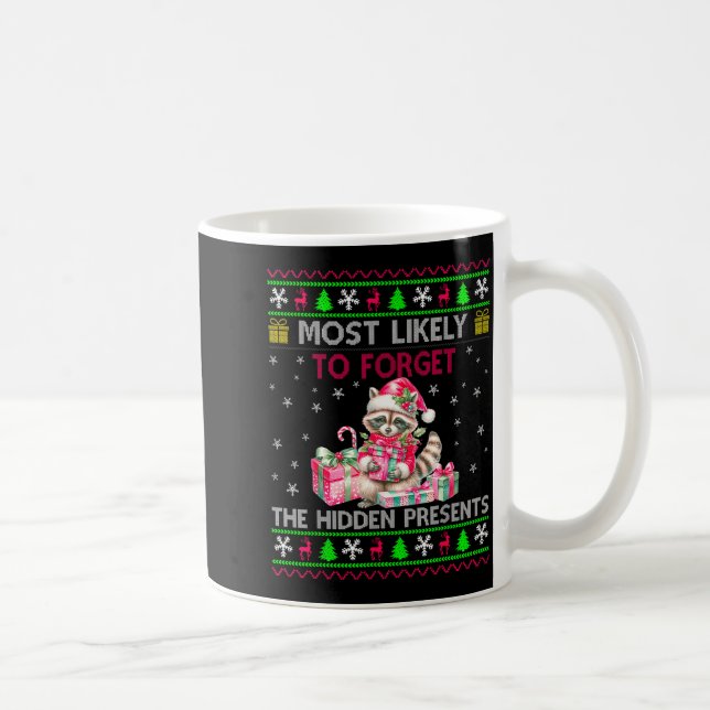 Taza De Café Most Likely To Forget The Hidden Raccoon Christmas (Derecha)