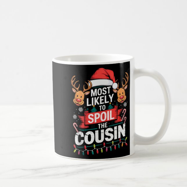 Taza De Café Most Likely To Sil The Cousin Christmas Party Fami (Derecha)