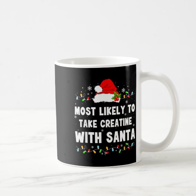 Taza De Café Most Likely To Take Creatine With Santa  (Derecha)