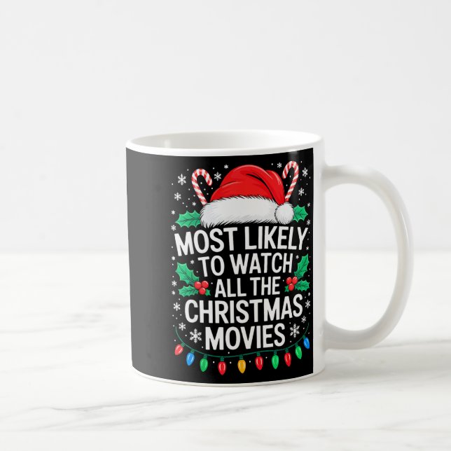 Taza De Café Most Likely To Watch All The Christmas Movies Shir (Derecha)