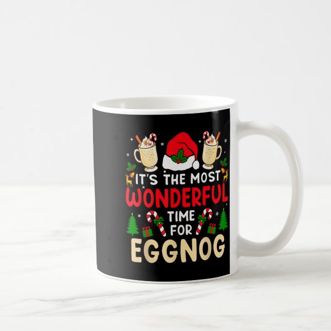 Taza De Café Most Wonderful Time For Eggnog Family Christmas Va (Derecha)