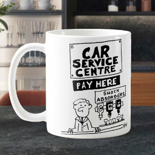 Taza De Café Mostrador de pago del centro de servicio de automó