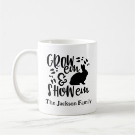Taza De Café Mostrar nombre personalizado de conejo