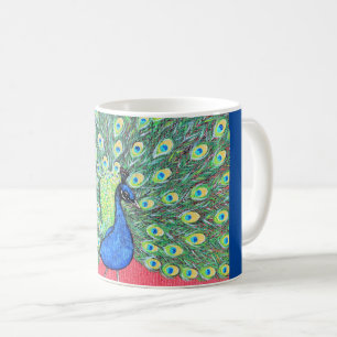 Taza De Café Mostrar pintura de pavo real