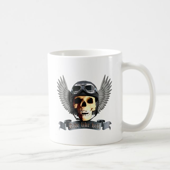 Taza De Café Motero Skull a (Derecha)
