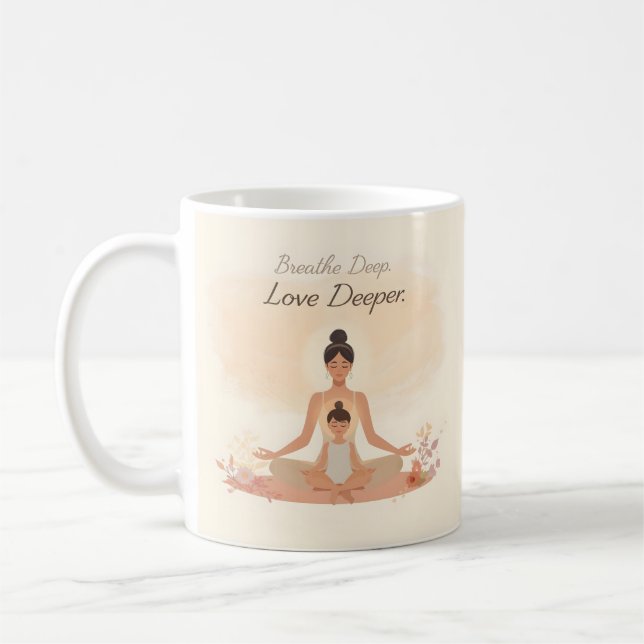 Taza De Café Mother & Child Meditation Serenity Art (Izquierda)