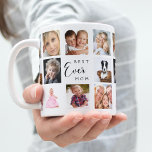 Taza De Café Mother mom photo collage white black<br><div class="desc">A gift for your mother,  celebrating her life with a collage of 14 photos.  Black text: Best Mom Ever. Personalize and use your own photos of her,  children,  husband,  pets,  friends. Elegant white background. Perfect as a Mother's Day gift,  for birthdays and Christmas.</div>