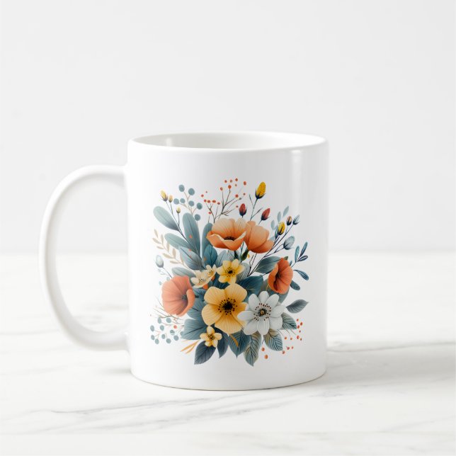 Taza De Café Mother's Day Boho Flowers Clipart-61983 (Izquierda)