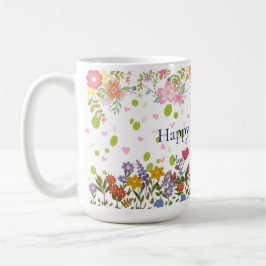 Taza De Café Mother's Day Mug with Floral Backdrop and Heartfel