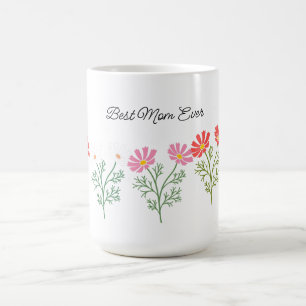 Taza De Café Mother's Day Mug with Floral Bouquet Design and Cu