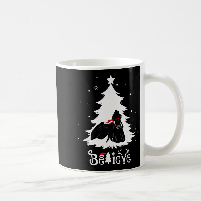 Taza De Café Mothman Flatwoods Monster Christmas Believe Funny  (Derecha)