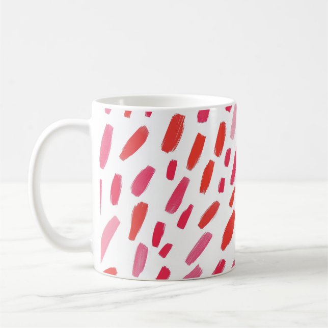 Taza De Café 🔴 Motif Abstrait Rouge Élégant 🎨 (Izquierda)