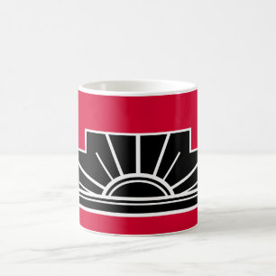 Taza De Café Motif art deco en B&W y rojo