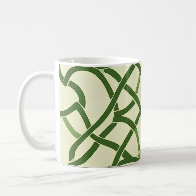 Taza De Café ☘️ Motif Celtique Vert en Entrelacs 🍀 (Izquierda)