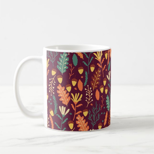 Taza De Café Motif de cosecha de Naranja rojo de otoño (Izquierda)